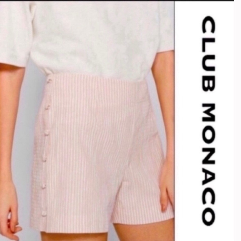 Club Monaco high waisted striped sailor shorts in 00